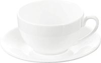Wilmax WL-993000/AB Porseleinen theekopje en schotelset, wit, 250 ml capaciteit