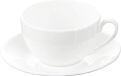 Wilmax WL-993000/AB Porseleinen theekopje en schotelset, wit, 250 ml capaciteit