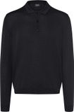 Maerz polo laine mérinos noir manches longues - S
