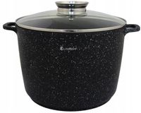 Elitehoff Grote Marmite 10L Zwart Steen Aluminium met Deksel - 28cm