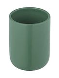 Allstar Zahnputzbecher Olinda, Zahnbürstenhalter in konischer Form, Mundspülbecher in mattiertem Finish, hergestellt aus Keramik, idealer Zahnbecher für Zahnbürste, Zahnpasta & Co., Ø 7,6 x 10 cm, Grün