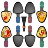 Merkloos Raclette Pan Set met 8 Nylon Schrapers en Handvatten