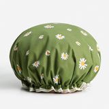 New Age Devi Thuis in Waren B.V. 2 x Dikke Douche muts - Shower Cap - Green Daisy - Waterdicht - BadMuts - Dubbele Laag
