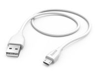 Hama USB naar Micro-USB Kabel - Oplaadkabel geschikt voor Samsung / Android - Opladen en Synchroniseren - 3A USB 2.0 - 480Mbps - 150cm - Wit