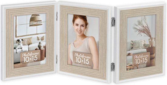 ZEP Augusta - Fotolijst - 3 foto's 10x15 cm - Bruin/Wit