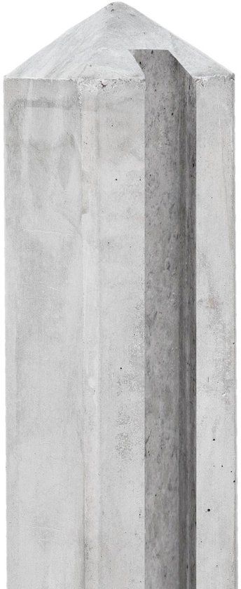 Merkloos Tuindeco Berton-sleufpaal wit/grijs 11,5x11,5x277 cm hoekmodel