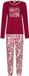 Pastunette - Rosewood Comfort - Pyjama - Bio-Katoen - Lange Mouw - Rood/Wit - Maat 44