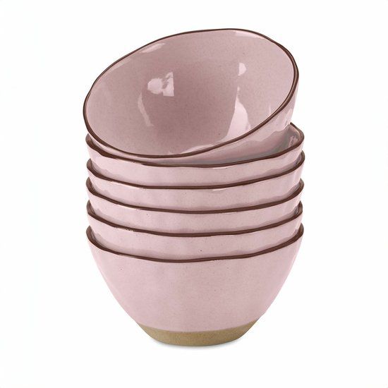 LOBERON Kom set van 6 Biarré roze