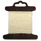 RAYHER katoen Bordüre Amanda, 1 cm – houten kaart 3 M, BEIGE