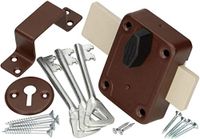 KOTARBAU® Schroefslot, 140 mm, kastslot, extra slot, deurslot met sleutel, deurslot, slot, garageslot, poortslot, bruin, top