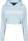 Starter Black Label Logo icewaterblue Crop Hoodie Dames L Blauw