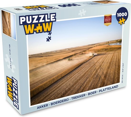 MuchoWow Puzzel Akker - Boerderij - Trekker - Boer - Platteland - Legpuzzel - Puzzel 1000 stukjes volwassenen - Sinterklaas cadeautjes - Sinterklaas voor grote kinderen