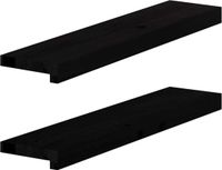 vidaXL - Vensterbanken - 2 stuks - 70x15x2 cm - massief eikenhout - donkerbruin