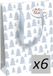 Eurowrap - X-29523-3Cpack - Set van 6 Kerst Cadeauzakken - Middel Formaat 21,5x10,2x25,3cm - Dennenbomen