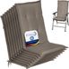 Beautissu Loft HL Stoelkussen Set 8x Hoge Rugleuning 120x50 cm Taupe Tuinstoelkussen UV-bestendig