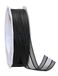 Present PRÄSENT Palma Trouwband met zwarte metalen rand, 20 m decoratief lint om te decoreren en te knutselen, 25 mm breed, licht flexibel, voor feestelijke decoraties bij speciale gelegenheden