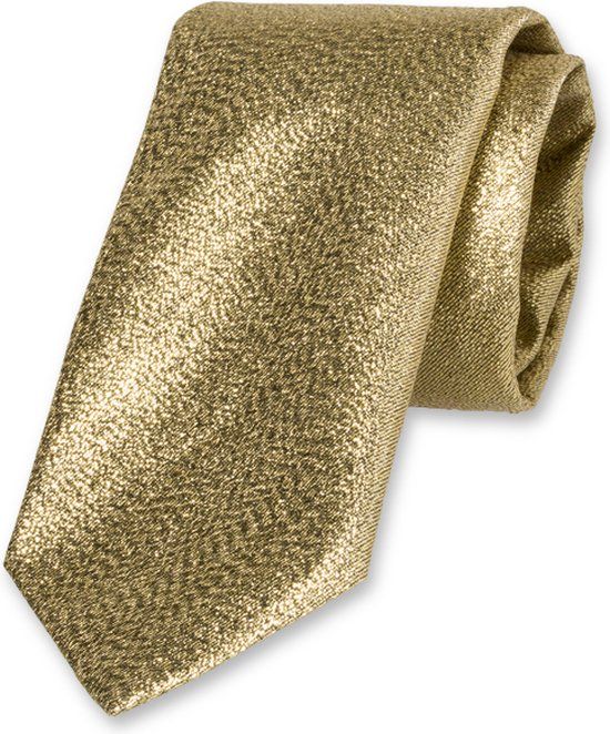 E.L. Cravatte Stropdas - Goud glitter - Polyester - 150 cm x 7 cm