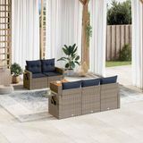 Prolenta Maison Exclusive - Ensemble de canapés de jardin 6 pièces avec coussins, gris, polyrotin