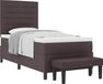 vidaXL Boxspring bed met hoofdeinde Donkerbruin 90 x 200 cm Stof