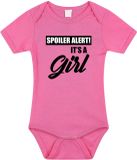 Bellatio Decorations Shoppartners Bv Spoiler alert girl gender reveal cadeau tekst baby rompertje roze meisjes - Kraamcadeau - Babykleding 92