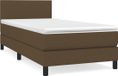 vidaXL Boxspring met matras stof donkerbruin 90x200 cm