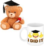 Bellatio Decorations Shoppartners Bv Geslaagd gefeliciteerd - cadeau koffiemok / beker - I did it - inclusief afstudeer cadeau knuffel beer - 300 ml