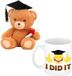 Bellatio Decorations Shoppartners Bv Geslaagd gefeliciteerd - cadeau koffiemok / beker - I did it - inclusief afstudeer cadeau knuffel beer - 300 ml