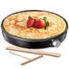 Elektrische Yabano Elektrische pannenkoekenpan, roestvrij staal, pannenkoekenmaker, feestpannenkoeken, zoete pannenkoeken, maker, bakplaat antiaanbaklaag, 30 cm, verstelbare thermostaat, spatel dispenser inbegrepen