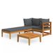 VidaXL 3-delige Loungeset met Donkergrijze Kussens en Acaciahouten Frame