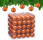 Merkloos / Sans marque Relaxdays kerstballen set van 100 - Ø 6 cm - mat - kunststof - oranje