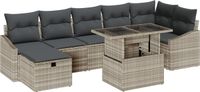vidaXL Tuinbank - Set - 8 - st - poly - rattan