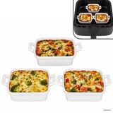 MamboCat set de 3 mini ovenschaal STABIL avec poignées rectangulaire blanc en porcelaine