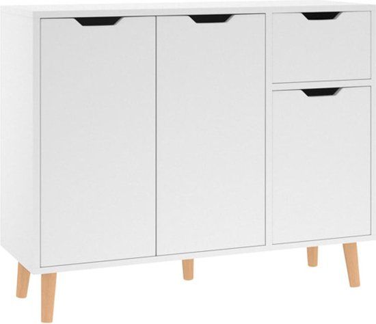 vidaXL Dressoir 90x30x72 cm bewerkt hout wit