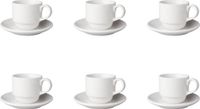 Mammoet Kop en schotel Budgetline 20 cl - 8 cm Wit 6 stuks