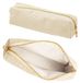 Merkloos Pennenetui etui schooletui - Corduroy - Beige - Met ritssluiting - Opvouwbaar voor school en kantoor