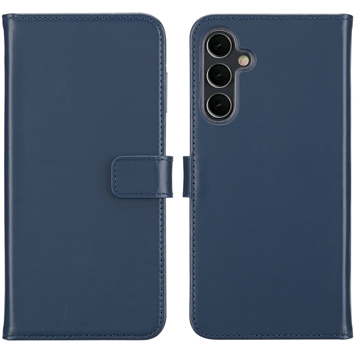 Selencia Echt Leren Bookcase Samsung Galaxy A16 - Blauw