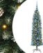 vidaXL Kunstmatige slanke kerstboom groen en wit 150 cm