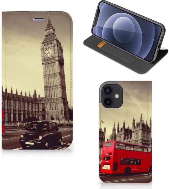 B2Ctelecom iPhone 12 Mini Book Case - London