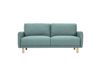 BONO Canapé design 3 places en tissu vert de gris et bois clair