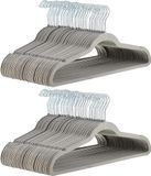 Amazon Basics Kleerhangers voor kostuum/kostuum, bekleed met fluweel, pak van 100, grijs