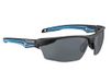 Bolle Tyron veiligheidsbril, werkplaatsbril met oogbescherming volgens EN166 en rookglas, zwart/blauw