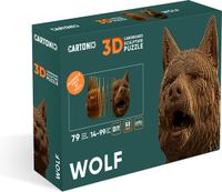 CARTONIC Puzzle set – wolf – 3D puzzle in cardboard – cardboard transforms into a relief figure – all ages – Wolf – 79 pieces cardboard 3D puzzle