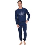 Pastunette - Cloud Navigator - Pyjama - Katoen - Lange mouw - Blauw - Printopdruk - Heren - 2XL
