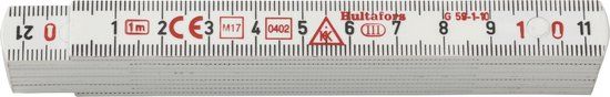 Hultafors Duimstok G 59 1m - 10-delig - wit