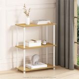 Merkloos Furinno Compact multifunctioneel rek met 3 niveaus, beukenhout, 29,46 x 29,46 x 75,18 cm