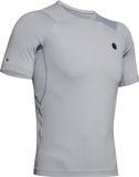 Under Armour Rush HG Compression SS Heren Sportshirt - Maat XXL - Mod Gray
