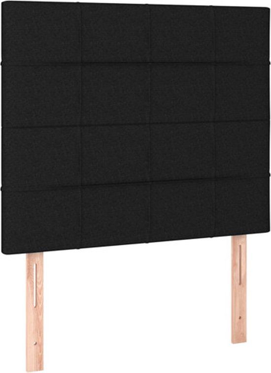 VidaXL Hoofdbord Zwart 80x5x118/128 cm Stof