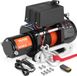 VEVOR Elektrische lier, 6000 Lbs Truck Trailer Lier, 12V DC 1/4 "x 55 ft Synthetisch Touw Aluminium Fairlead Draadloze & Bedrade Afstandsbediening, IP55 Waterdichte Slepen voor Off Road SUV ATV UTV