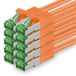 1aTTack.de CAT7 LAN-netwerkkabel 10x 0,25m 10Gbps Ethernet SFTP - oranje