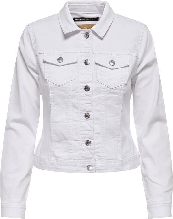 ONLY Dames Onlwonder Noos DNM Jas Denim, Wit, XL